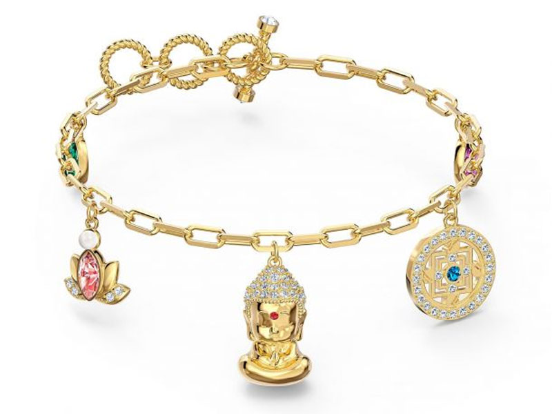 Swarovski Crystal Symbolic Buddha Charm Bracelet For Women