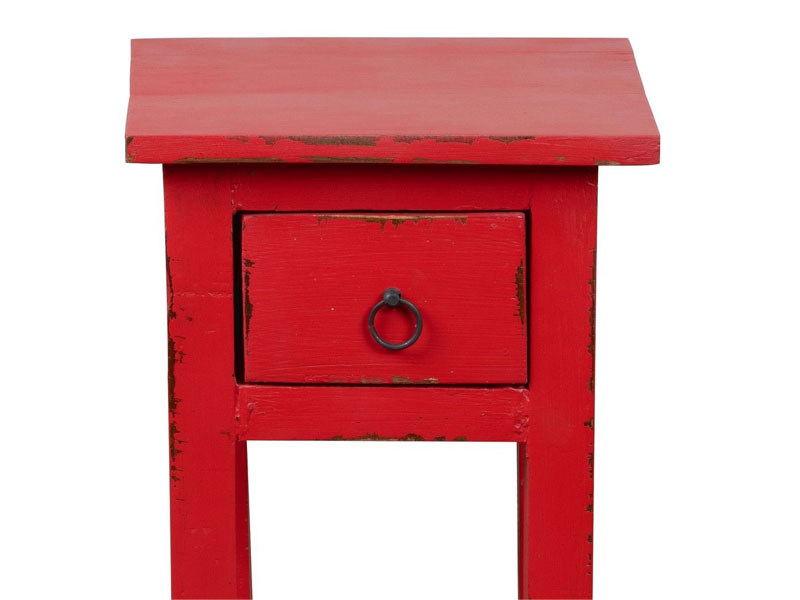 Sunset Trading Cottage Narrow Side Table In Distressed Red