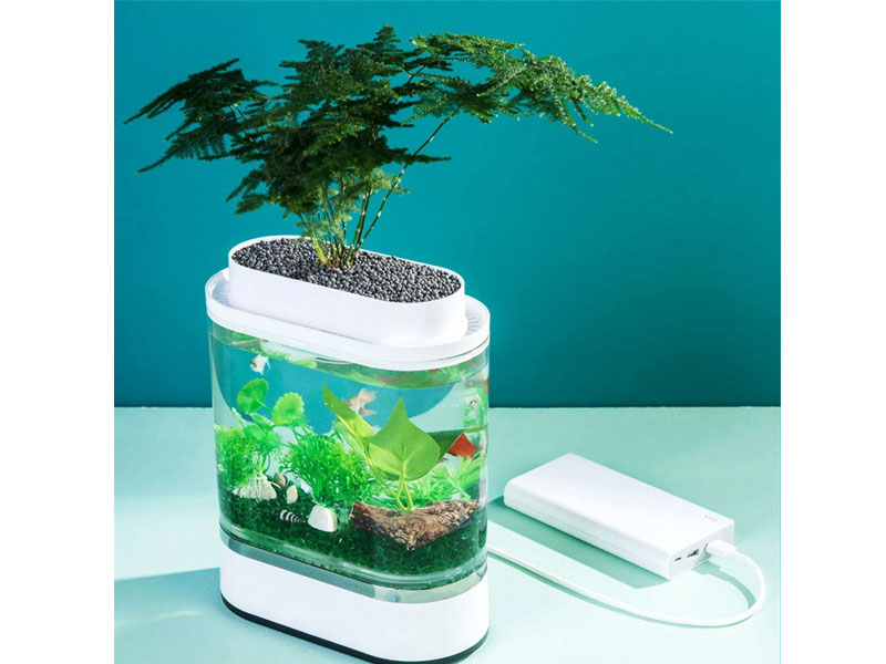 Geometry Mini Fish Tank USB Charging Self-Cleaning Aquarium