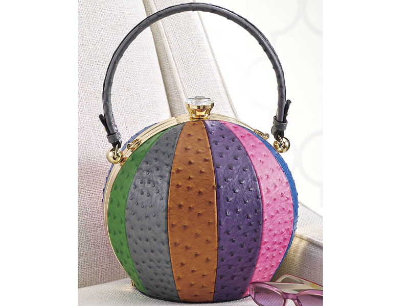 Women's Multicolor Faux-Ostrich Handbag