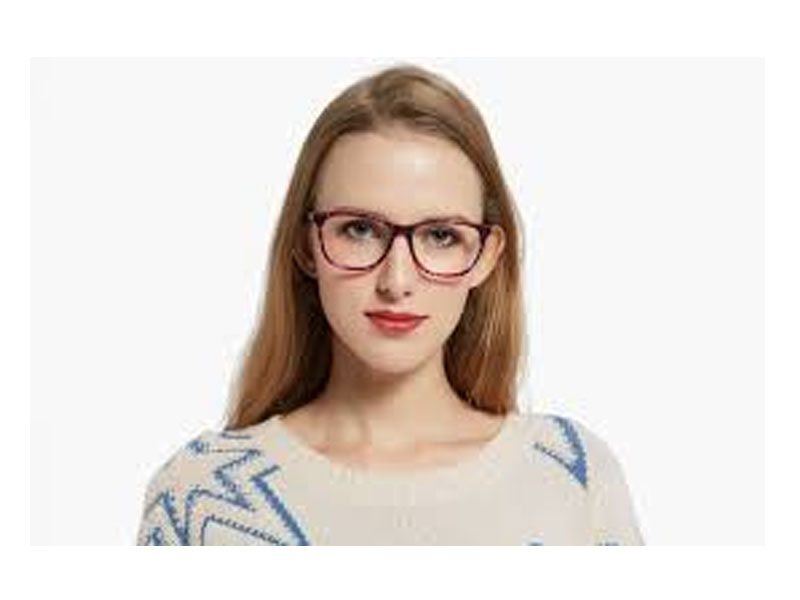 Genevieve Rectangle Purple Tortoise Eyeglasses For Women