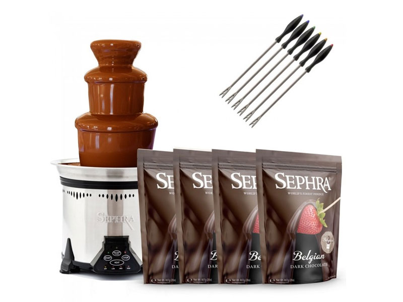 Sephra Home Fondue Fountain DARK Chocolate Package