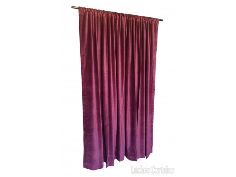 Used Maroon Cotton Velvet Curtain
