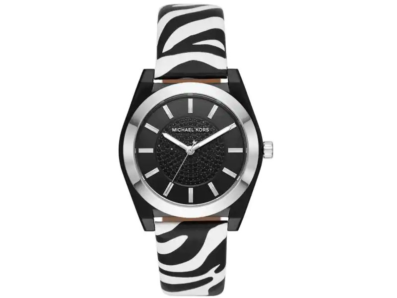Ladies' Michael Kors Channing Zebra Print Leather Strap Watch