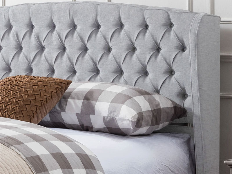 Elizabeth Fully-Upholstered King-Size Platform Bed Frame Low Profile