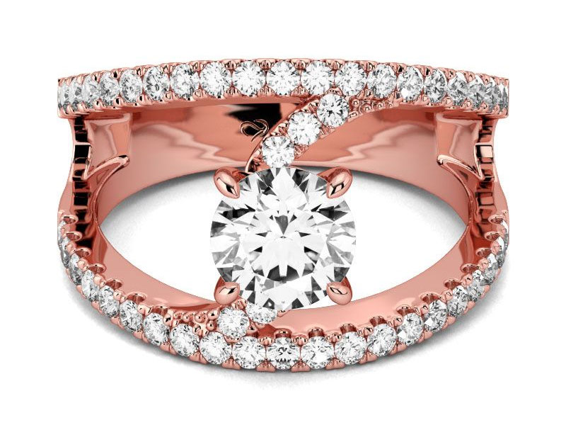 Women's Jeulia Unique Design Round Cut Sterling Silver Ring