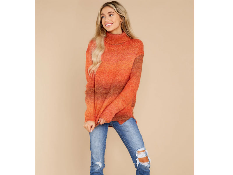 Women's A Ways To Go Orange Multi Sweater