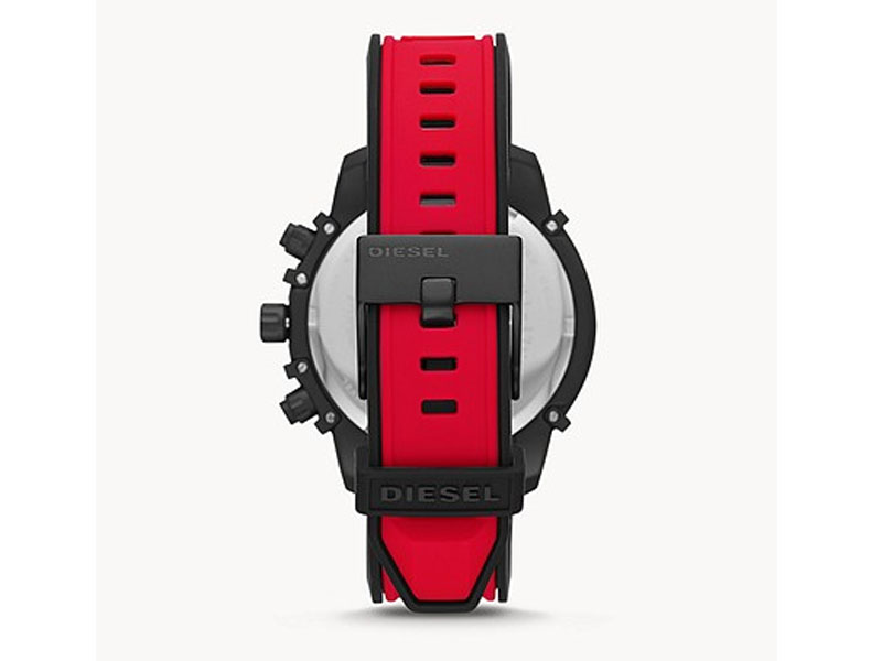 Men's Diesel Griffed Chronograph Red Silicone Watch