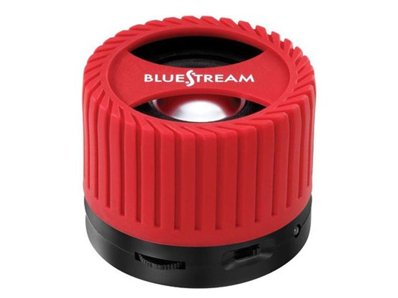 BlueStream Portable Bluetooth Speaker With Microphone Red