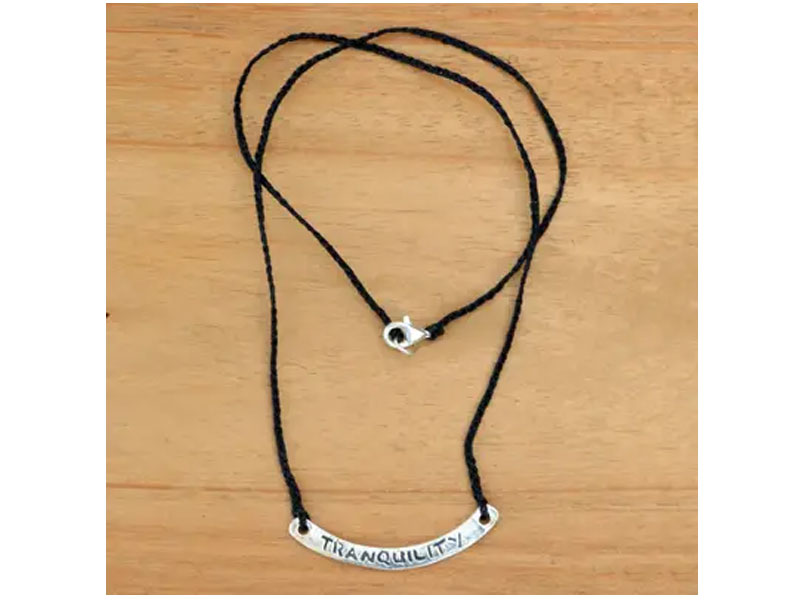 Women's Tranquility Inspirational Jewelry Black Necklace 925 Silver