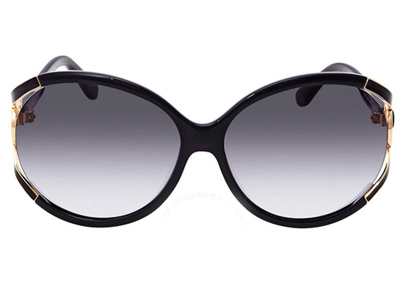 Salvatore Ferragamo Grey Gradient Round Ladies Sunglasses