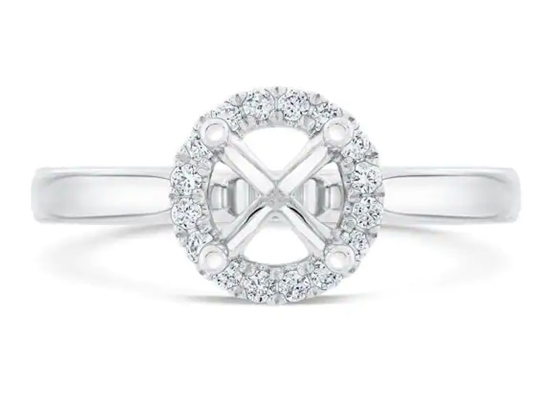 Women's Ellaura Design Diamond Round Halo Semi-Mount Engagement Ring