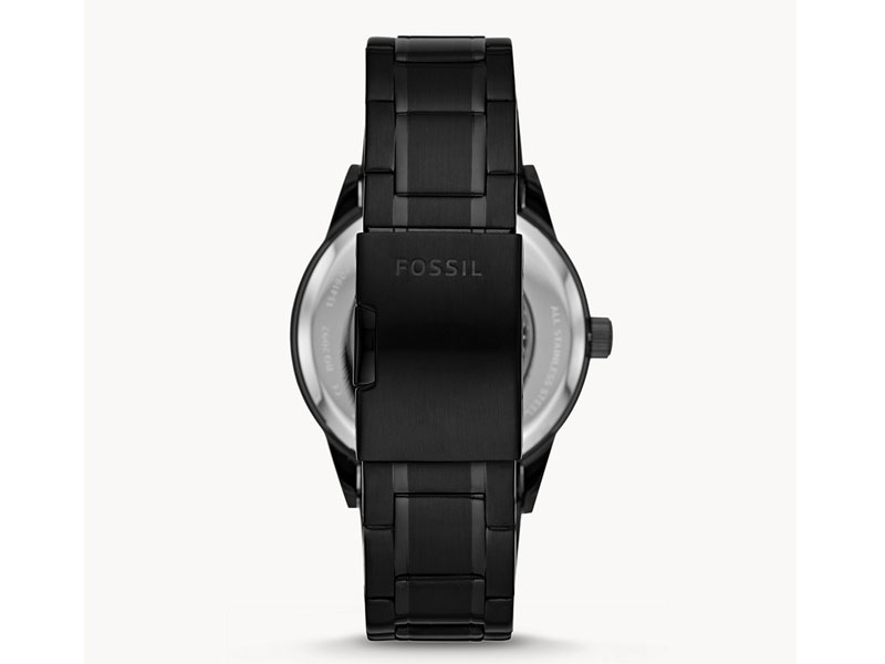 Fossil Flynn Automatic Black Stainless Steel Watch For Men