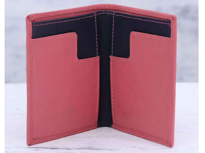 Pink Leather Card Holder Wallet From India Plush Passion