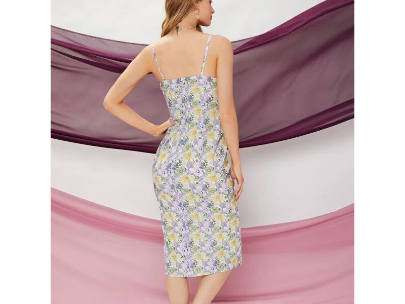 Women's Shein Floral Split Hem Cami Dress