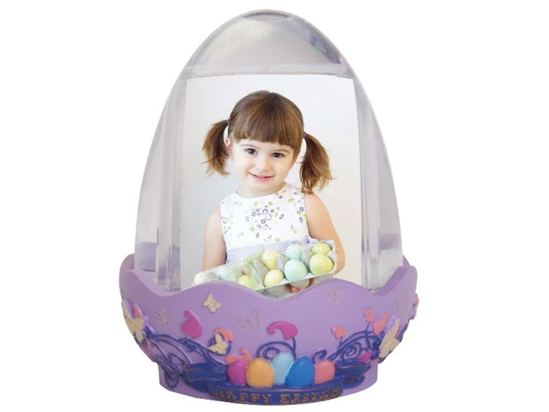 Easter Egg Photo Snow Globe With Resin Base