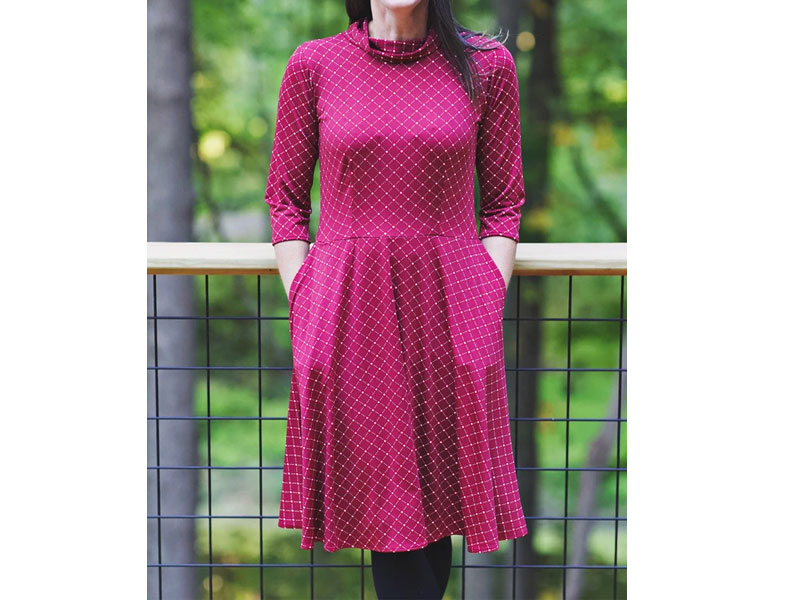 Women's Colleen Dress Cranberry Cross Dots