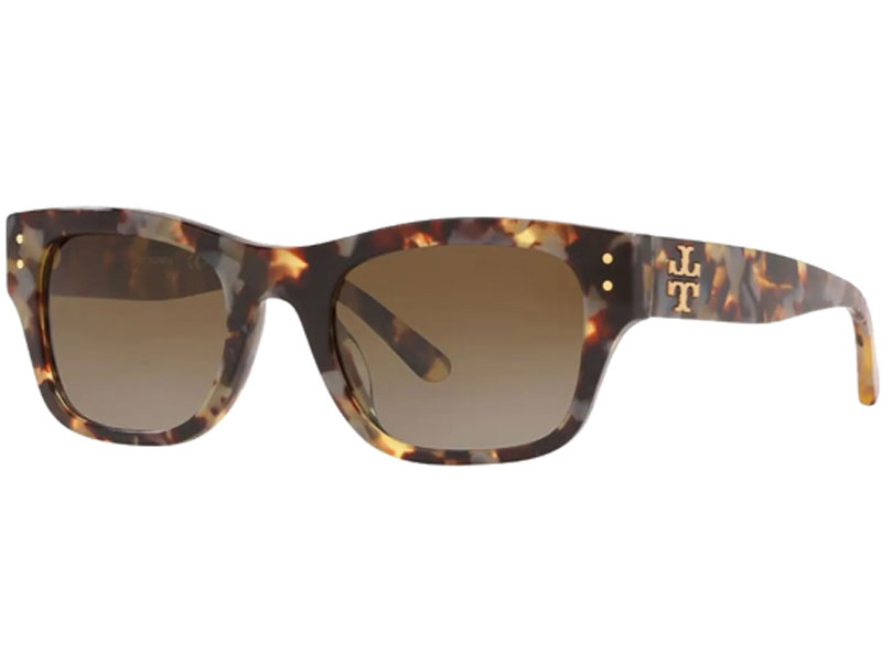 Tory Burch Polarized Tortoise Square W-Gradient Lens Sunglasses For Women