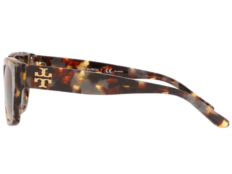 Tory Burch Polarized Tortoise Square W-Gradient Lens Sunglasses For Women