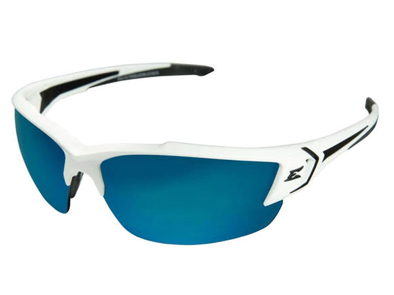 Edge Khor G2 Safety Glasses with White Frame and Blue Mirror Lens