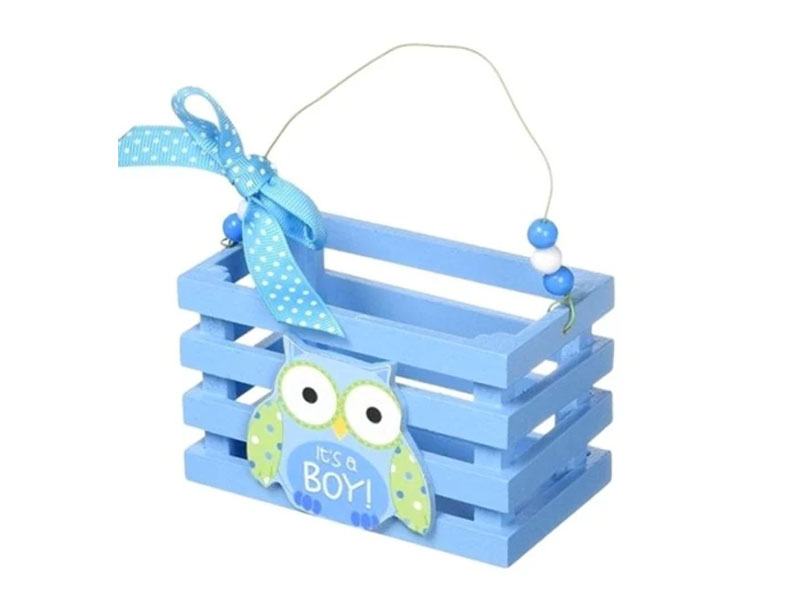 Who's Cutest Boy Blue Wood Crates Baskets