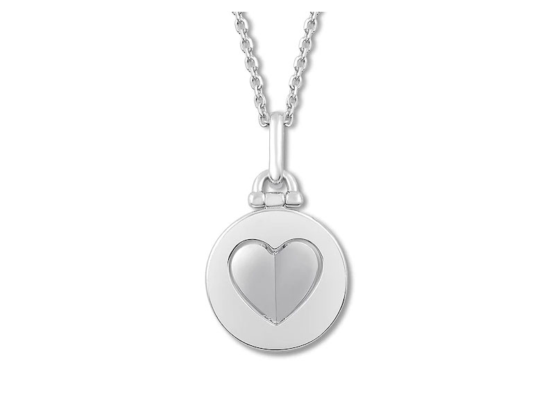 Women's Signature Heart Diamond Necklace 1/6 ct tw Sterling Silver