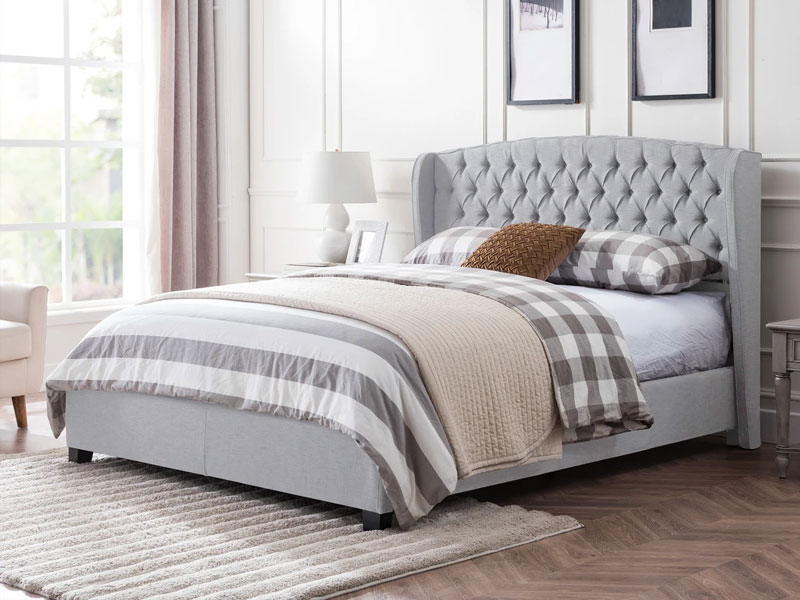 Elizabeth Fully-Upholstered King-Size Platform Bed Frame