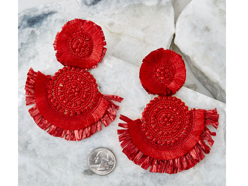 Doing It Well Red Statement Earrings For Women