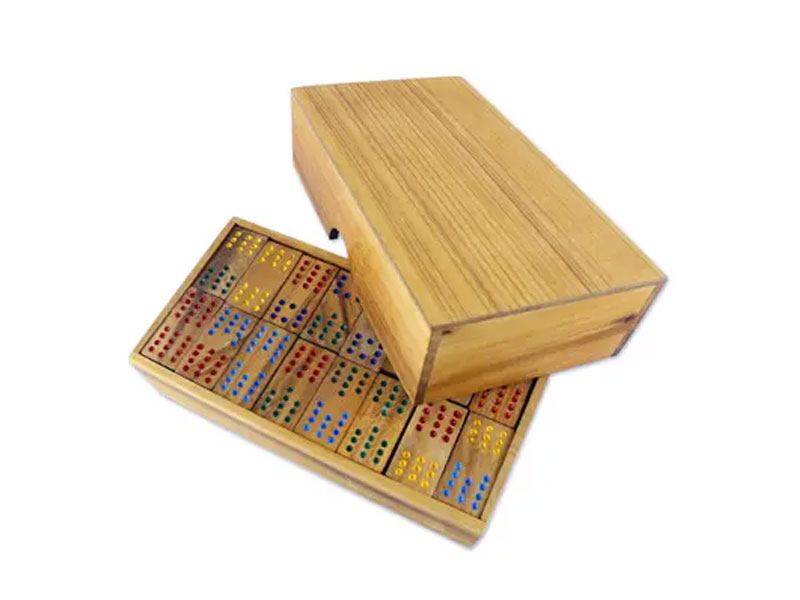 Colorful Rain Tree Wood Domino Set Game from Thailand Colorful Dominoes