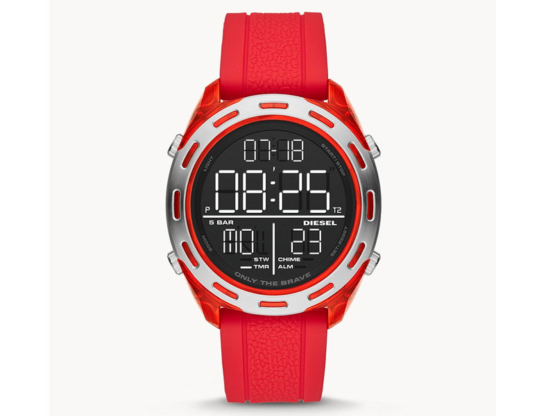 Diesel Crusher Digital Red Silicone Watch For Men