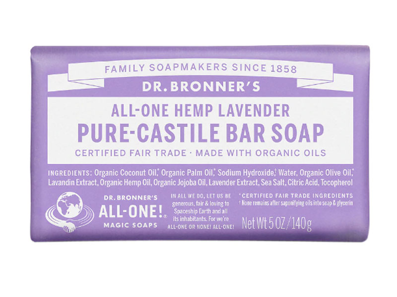 Dr. Bronner's All-One Hemp Pure-Castile Soap Bar Lavender