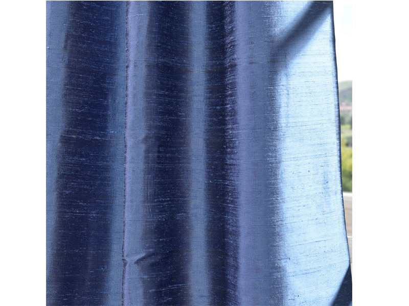 Winter Blue Textured Dupioni Silk Curtain