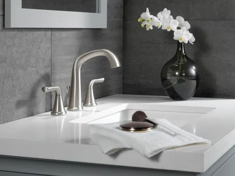 Delta Larkin Spotshield Brushed Nickel 2-Handle Widespread WaterSense Bathroom