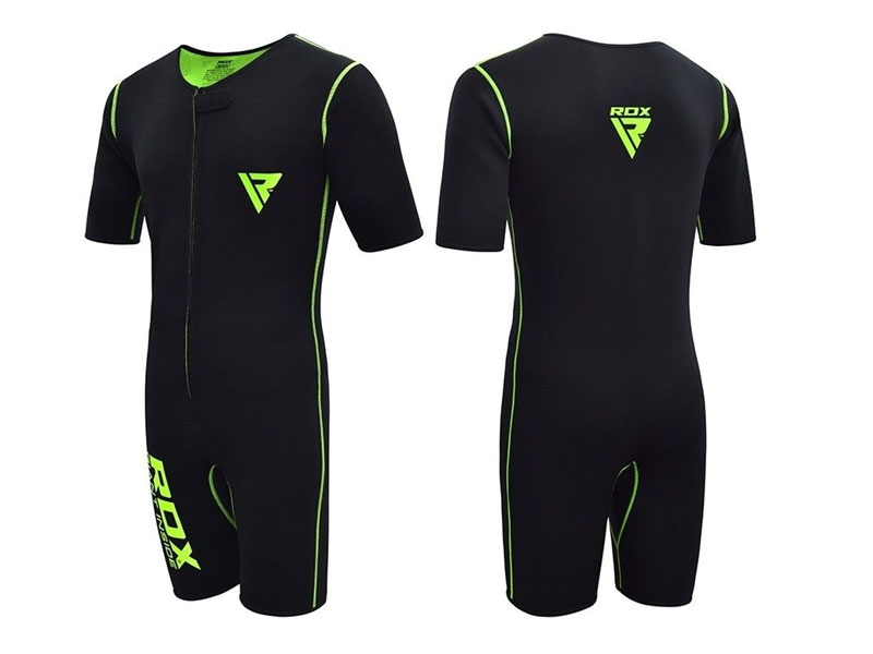 RDX X1 Neoprene Compression Sweat Sauna Suit for Weight Loss Black Green