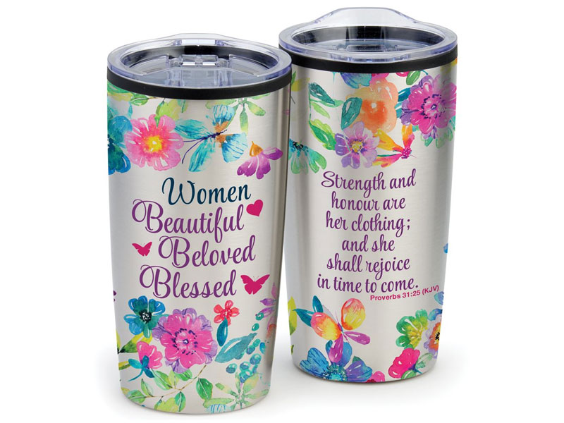 Women's Beautiful Beloved Blessed Stainless Steel Tumbler 20-Oz