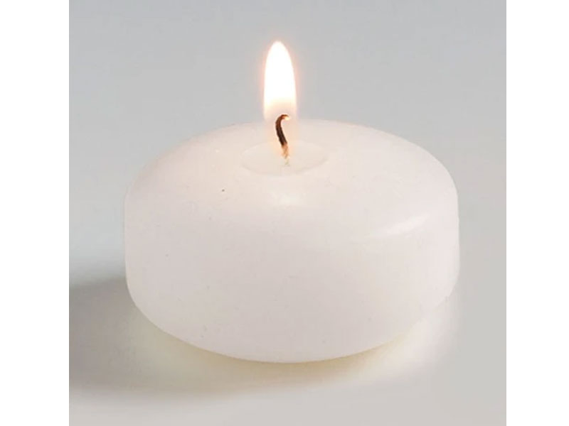 White Unscented Floating Disk Candles 12 pack
