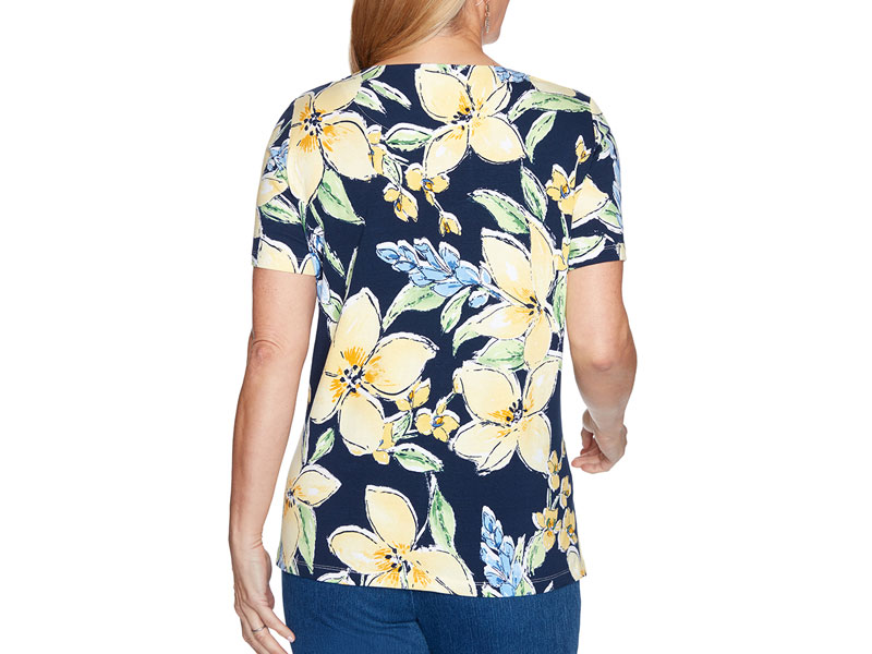 Plus Size Alfred Dunner Lazy Daisy Tossed Floral Knit Top