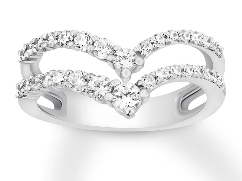 Women's Diamond Enhancer Ring 3/4 ct tw Round-cut 14K White Gold