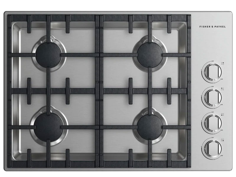 Fisher Paykel Professional 30-Inch Drop-In 4-Burner Halo Natural Gas Cooktop