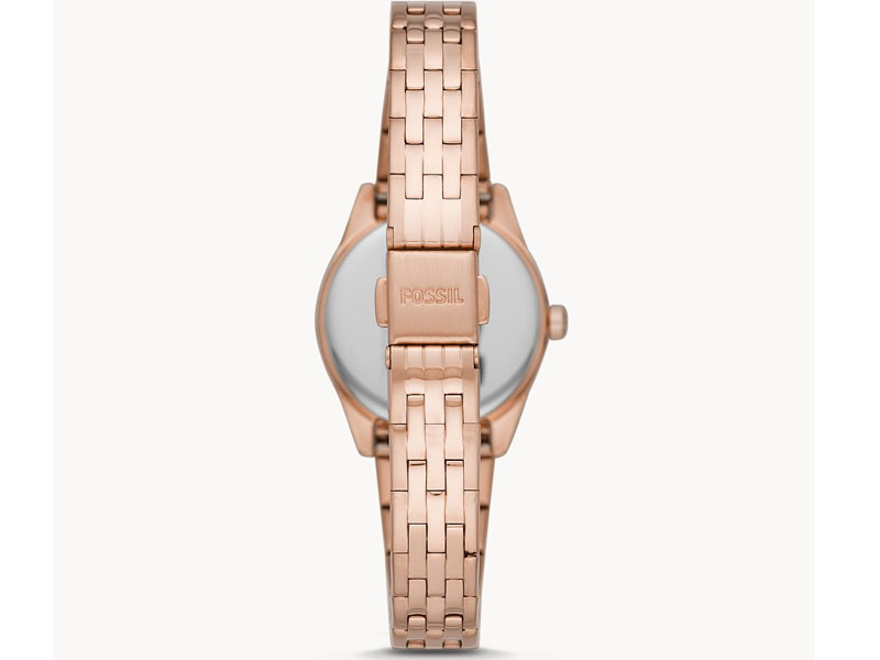 Fossil Women's Micro Three-Hand Date Rose Gold-Tone Stainless Steel Watch