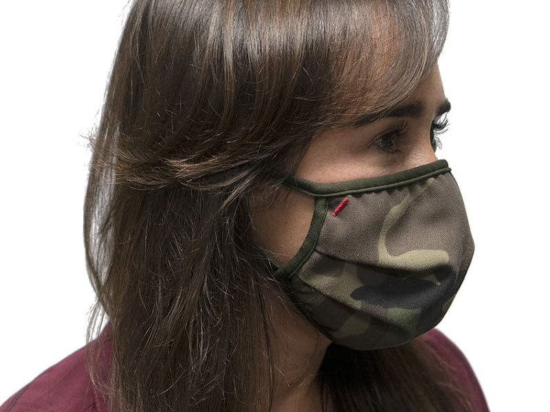 Marc Nelson Reusable Pleated Comfort Fit Face Mask w/ Ear Loops Cotton Camo