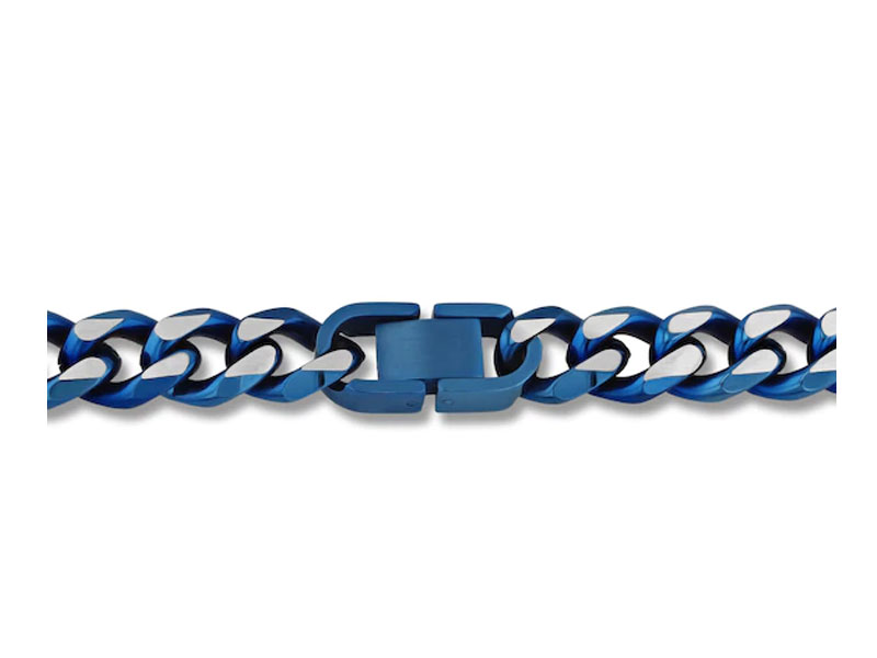 Men's Chain Necklace Stainless Steel/Blue Ion Plating 24