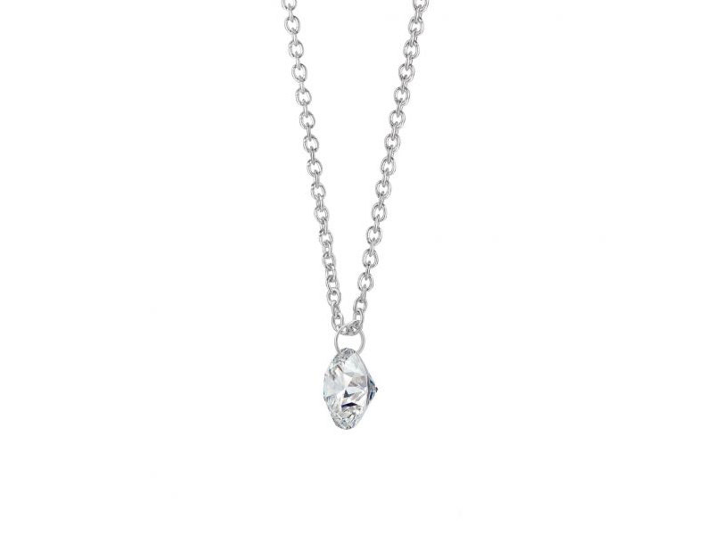 Women's Lightbox Lab Grown Diamond Dangle Sterling Silver Necklace 1ct