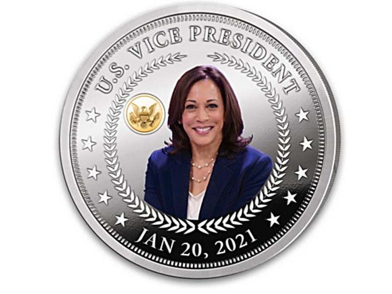 Kamala Harris Proof Coin Collection With Wooden Display Box