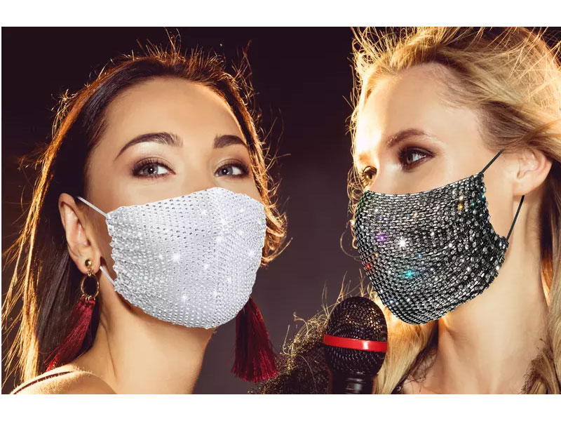 5-Pack Rhinestone Crystal Face Cover For Women
