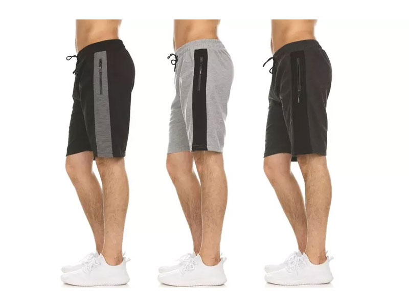 (3-Pack) Men's Moisture Wicking Shorts With Zipper Pockets