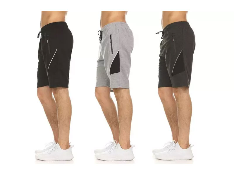 (3-Pack) Men's Moisture Wicking Shorts With Zipper Pockets