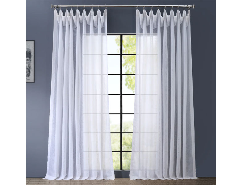 Extra Wide Double Layered White Sheer Curtain