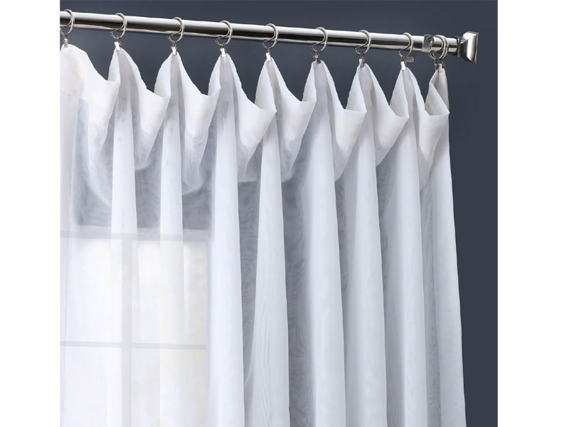 Extra Wide Double Layered White Sheer Curtain