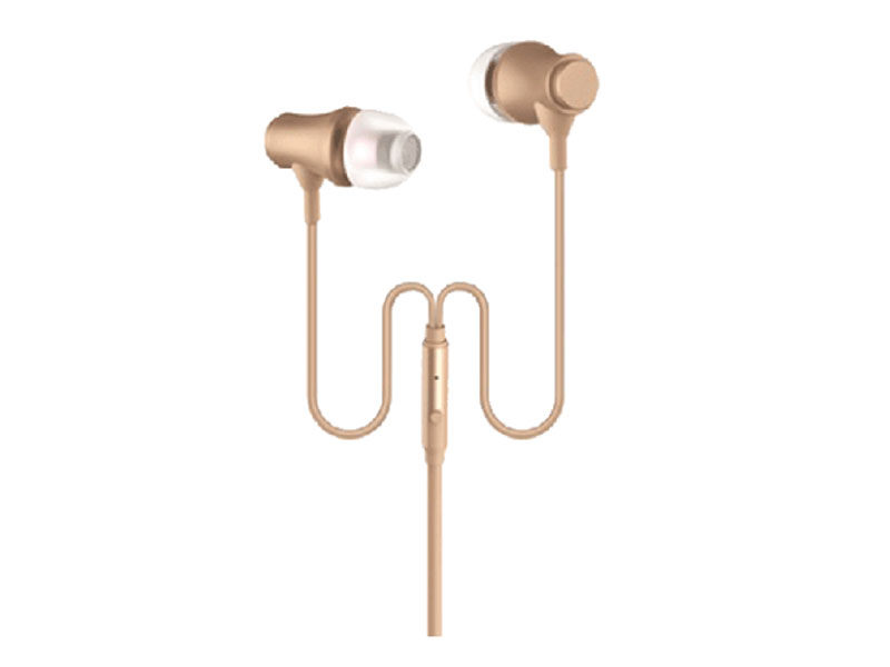 Metal Stereo Ear Buds Gold